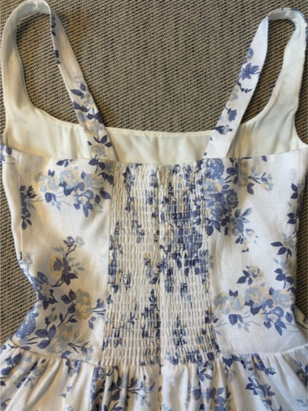 NEW Reformation Janu Midi Linen Dress Lana Floral Blue White | US 0 / UK 4 - Picture 12 of 15
